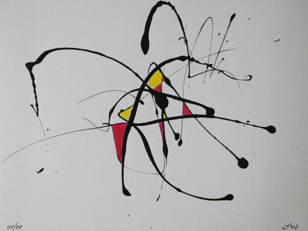 Tag 01012007 - Konzeptkunst aus dem Jahr 2007 mit Acrylfarbe und Buntstift auf Papier, 32 x 24 cm, Unikat von Raphael Dudler.