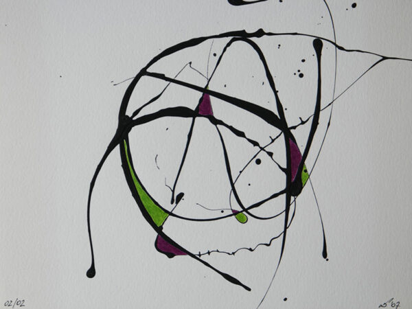Tag 02022007 - Konzeptkunst aus dem Jahr 2007 mit Acrylfarbe und Buntstift auf Papier, 32 x 24 cm, Unikat von Raphael Dudler.