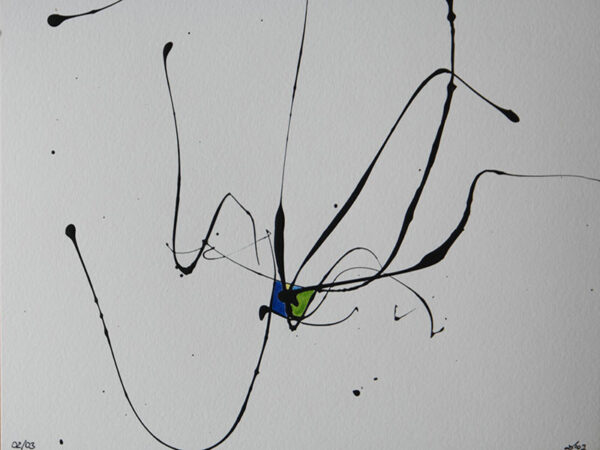 Tag 02032007 - Konzeptkunst aus dem Jahr 2007 mit Acrylfarbe und Buntstift auf Papier, 32 x 24 cm, Unikat von Raphael Dudler.