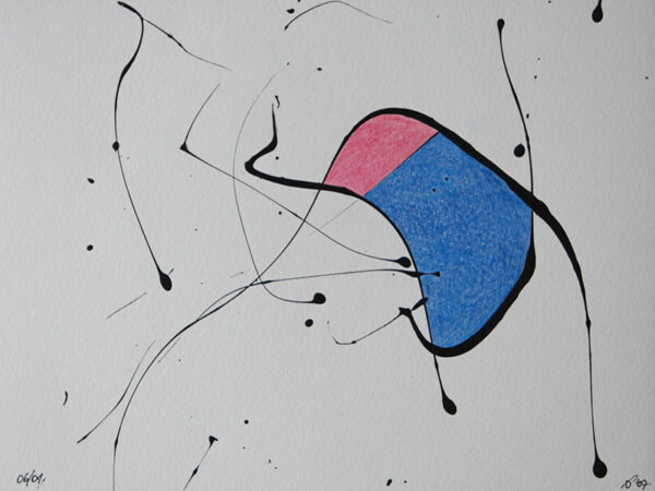Tag 06012007 - Konzeptkunst aus dem Jahr 2007 mit Acrylfarbe und Buntstift auf Papier, 32 x 24 cm, Unikat von Raphael Dudler.