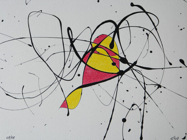 Tag 07012007 - Konzeptkunst aus dem Jahr 2007 mit Acrylfarbe und Buntstift auf Papier, 32 x 24 cm, Unikat von Raphael Dudler.