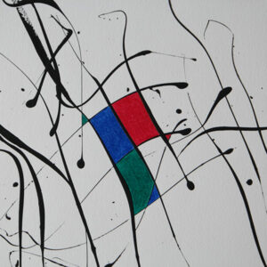 Tag 12022007 - Konzeptkunst aus dem Jahr 2007 mit Acrylfarbe und Buntstift auf Papier, 32 x 24 cm, Unikat von Raphael Dudler.