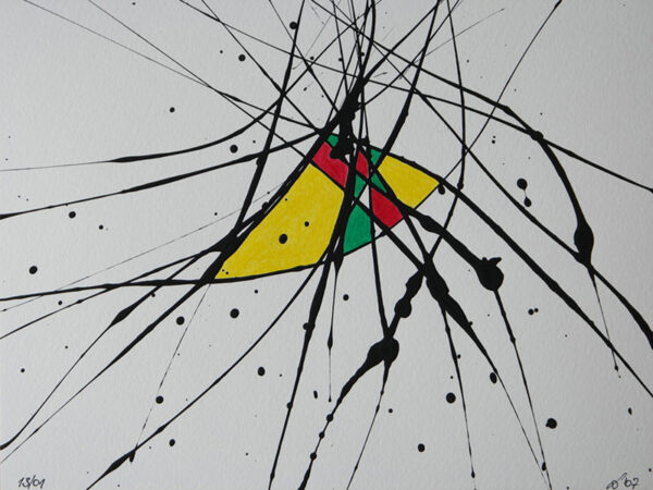 Tag 13012007 - Konzeptkunst aus dem Jahr 2007 mit Acrylfarbe und Buntstift auf Papier, 32 x 24 cm, Unikat von Raphael Dudler.