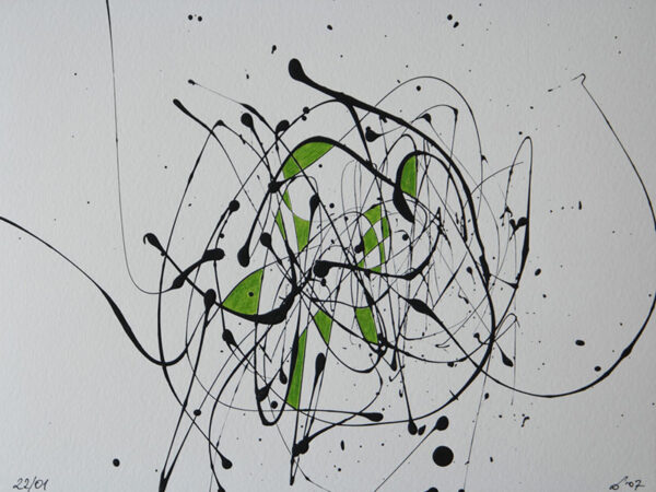 Tag 22012007 - Konzeptkunst aus dem Jahr 2007 mit Acrylfarbe und Buntstift auf Papier, 32 x 24 cm, Unikat von Raphael Dudler.