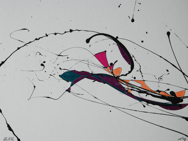 Tag 22022007 - Konzeptkunst aus dem Jahr 2007 mit Acrylfarbe und Buntstift auf Papier, 32 x 24 cm, Unikat von Raphael Dudler.