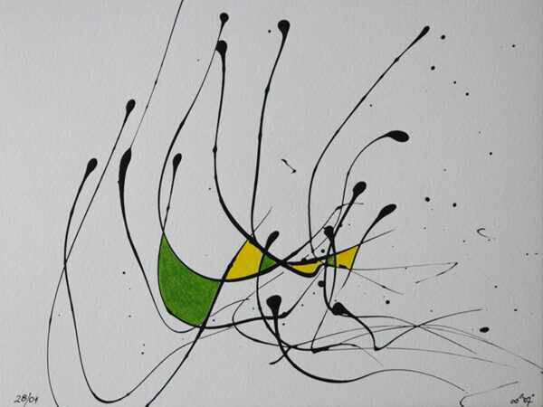 Tag 28012007 - Konzeptkunst aus dem Jahr 2007 mit Acrylfarbe und Buntstift auf Papier, 32 x 24 cm, Unikat von Raphael Dudler.