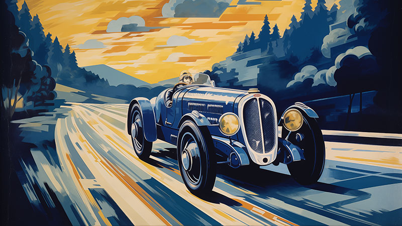 Vintage Car Racing 02 - Downloaddatei zum Thema Autorennsport als Plakat, Poster oder Druck auf Alu-Dibond bestens geeignet. Hohe Qualität, Grossformat.
